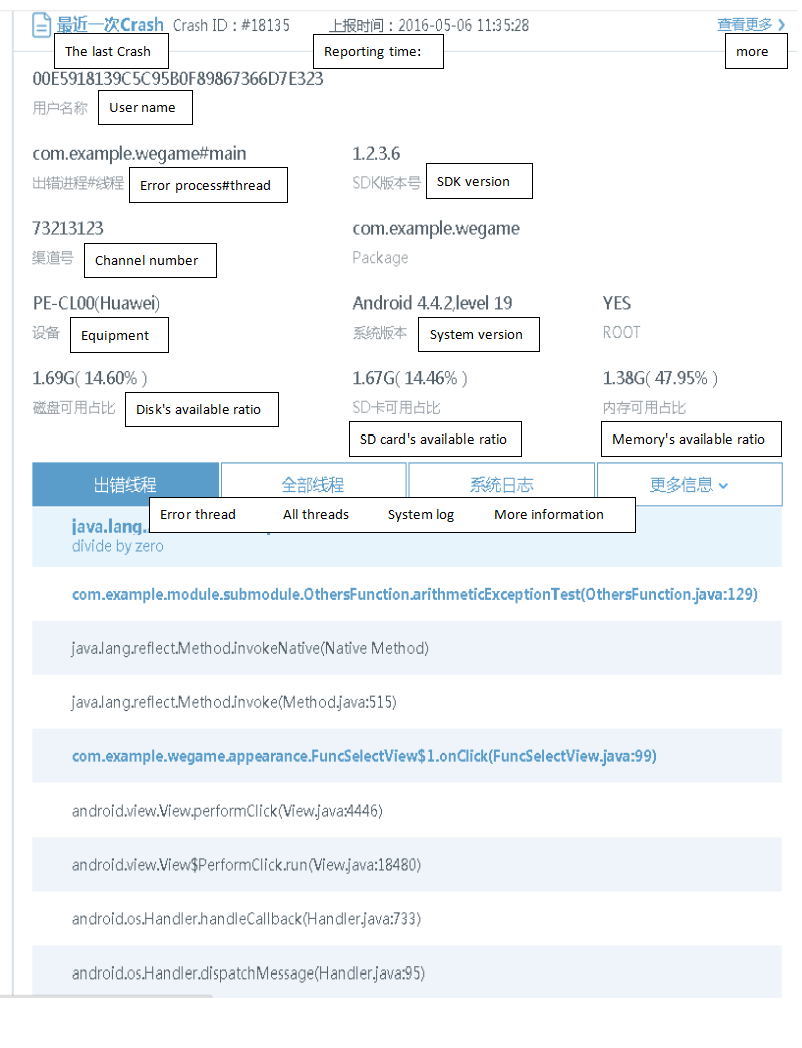 Query crash client information 